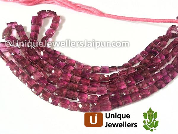 Rubellite Faceted Chicklet Beads